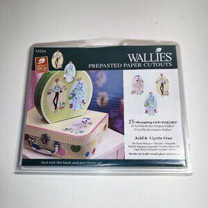 WALLIES SHOPPING GIRLS- SET OF 25 IN 3 DESIGNS - PRE PASTED PAPER CUTOUTS